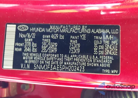 2023 Hyundai Tucson Sel from USA, damaged, VIN 5NMJF3AE5PH202423